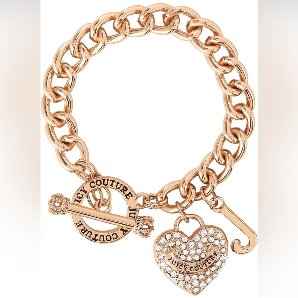 Juicy Couture Gold Heart Charm Bracelet